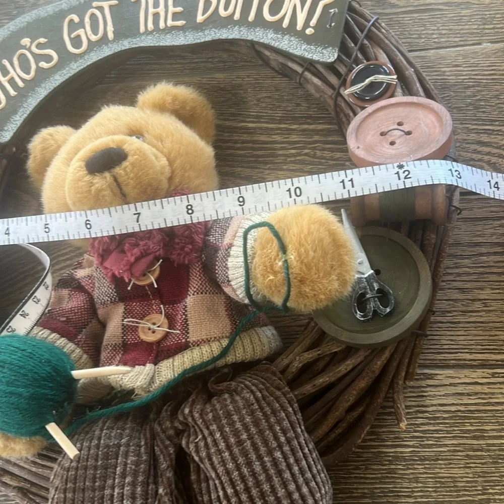 Rustic‎ Brown and Green Bear Art Wall Decor